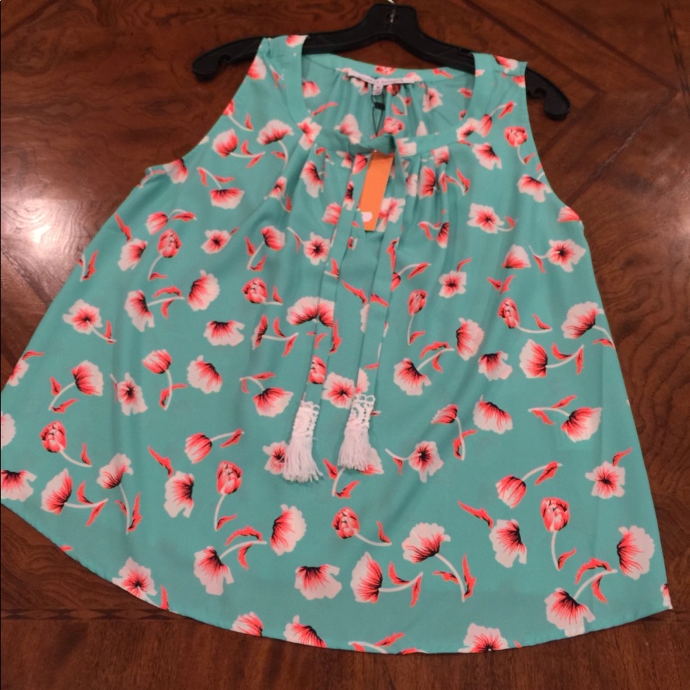 Collective Concepts Sleeveless Top teal & Neon LAST FINAL PRICE SALE